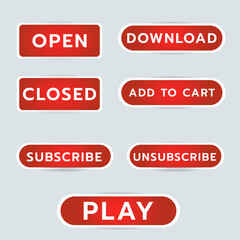 Set buttons isolated on white background ,Vector illustration EPS 10