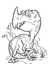 Coloring book for children with a dinosaur
