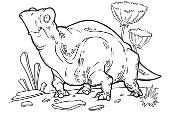 Coloring book for children with a dinosaur