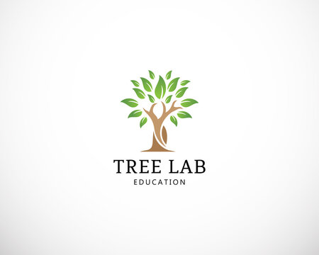 tree lab logo design nature creative simple