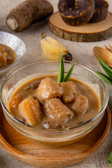 Kolak pisang ubi or banana and sweet potato compote is popular dessert in Indonesia during Ramadhan. 

Kolak pisang ubi made from Coconut milk, Palm Sugar, banana, sweet potato and Pandanus Leaves