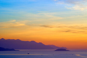 Impressive view of tropical islands in the ocean. Nature background.