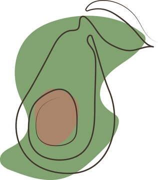 recommend clip art: Line Art Avocado Slice