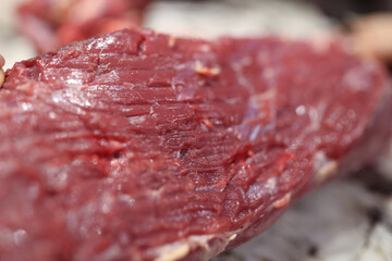 Fresh cut piece of meat. Cooking meat dishes