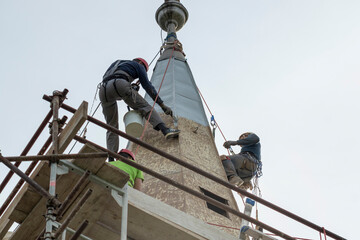 painting church roof 