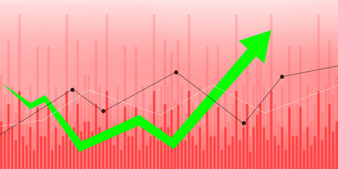 Fototapeta premium 2d rendering Stock market online business concept. business Graph 