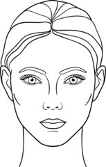 Female face vector illustration