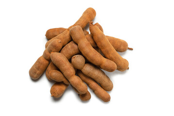 Sweet tamarind isolated on white background.