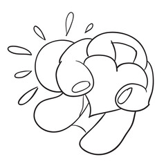 concept, sketch of a fur coat that turned away from the sun and holds a heart in her hands, cartoon illustration, isolated object on a white background, vector,