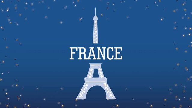 bastille day france celebration lettering in eiffel tower