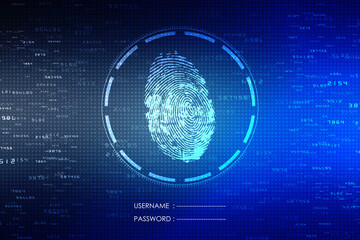 

Fingerprint Scanning Technology Concept 2d Illustration