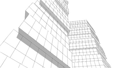 Fototapeta premium modern architecture drawing 