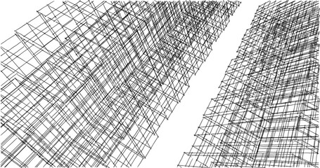 abstract architecture digital background 3d illustration