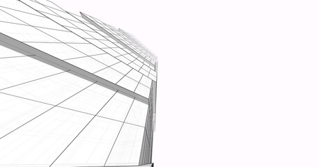 abstract architecture digital background 3d illustration