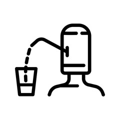 plastic bottle water pump outline icon