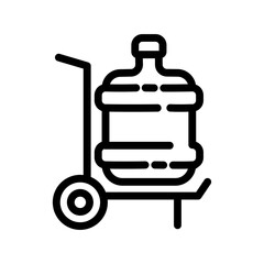 plastic water bottle delivery outline icon