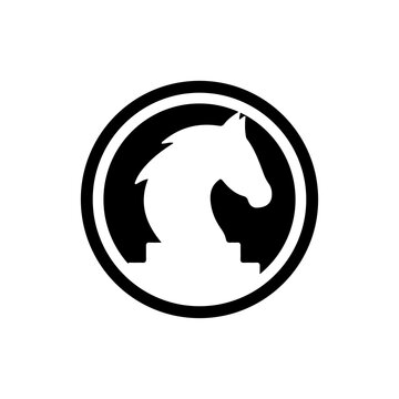 Black simple logo chess horse