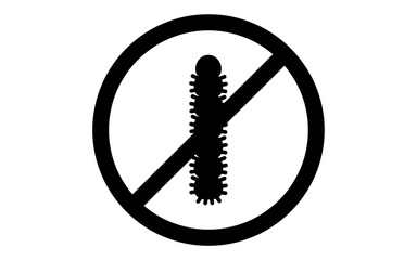 不快害虫退治のシンプルなアイコン、毛虫