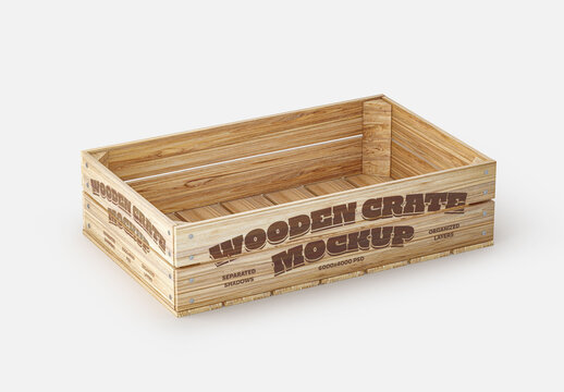 Wooden Crate Mockup for Creative Design and Branding Projects