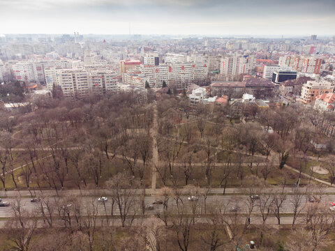 Aerial view of 1 Mai area in Bucharest, Romania