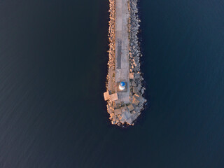Aerial view of the lighthouse in Mangalia, Romania