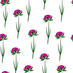 Floral seamless pattern. Hand drawn flowers and leaves. Vector background.