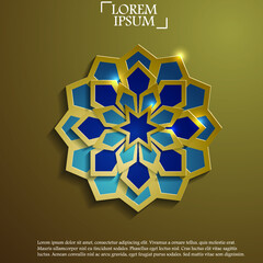 Paper graphic of islamic geometric art. Islamic decoration.