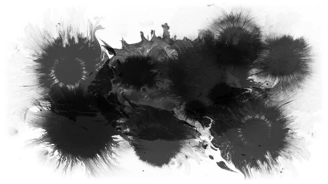 black ink with splat background