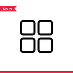 Squares icon vector. Squares button sign