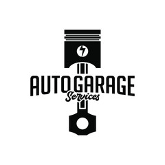 Auto garage Services Piston Automotive racing Logo Template