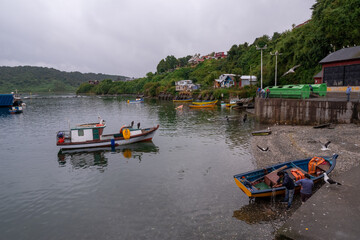 Harbour near Angelmo Fish Market in Puerto Montt, Chile