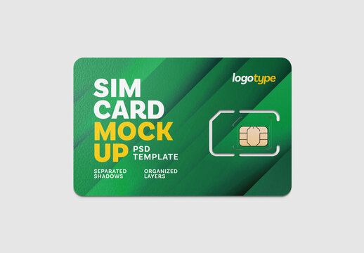 Sim Card Mockup, Plastic Card