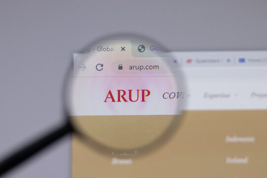 Los Angeles, California, USA - 1 June 2021: Arup Group logo or icon on website page, Illustrative Editorial.