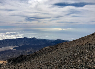 mountain and clouds