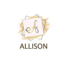 logo with the letter a for business, personal brand. logo for  name Allison