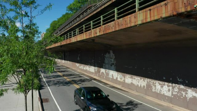 rising over south end of Brooklyn Promenade and BQE
