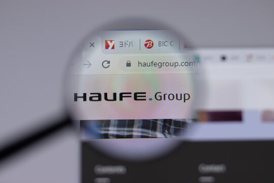 Los Angeles, California, USA - 1 June 2021: Haufe logo or icon on website page, Illustrative Editorial.