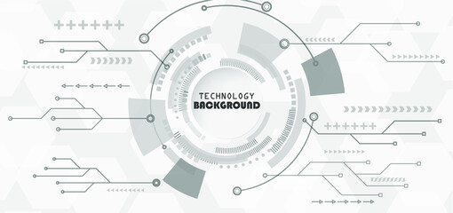 Abstract technology background with various technology elements Hi-tech communication concept innovation background Circle empty space for your text