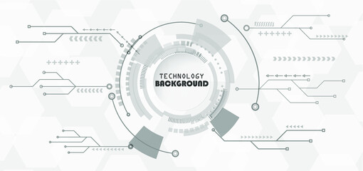 Abstract technology background with various technology elements Hi-tech communication concept innovation background Circle empty space for your text