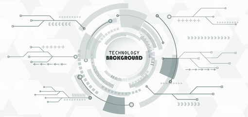 Abstract technology background with various technology elements Hi-tech communication concept innovation background Circle empty space for your text