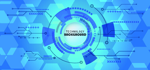 Abstract technology background with various technology elements Hi-tech communication concept innovation background Circle empty space for your text