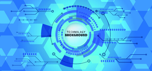Abstract technology background with various technology elements Hi-tech communication concept innovation background Circle empty space for your text