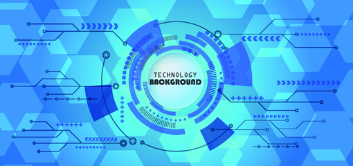 Abstract technology background with various technology elements Hi-tech communication concept innovation background Circle empty space for your text