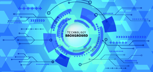 Obraz premium Abstract technology background with various technology elements Hi-tech communication concept innovation background Circle empty space for your text