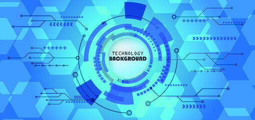 Abstract technology background with various technology elements Hi-tech communication concept innovation background Circle empty space for your text