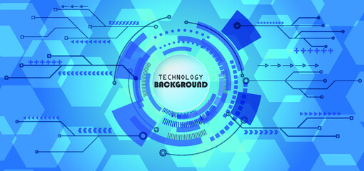 Abstract technology background with various technology elements Hi-tech communication concept innovation background Circle empty space for your text