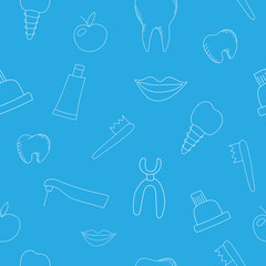 Dental seamless pattern for your designs. Vector illustration.