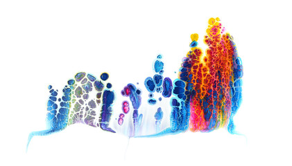 Art Abstract flow acrylic and watercolor marble blot painting. Color wave texture background.