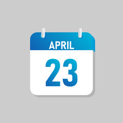 White daily calendar Icon April in a Flat Design style. Easy to edit Isolated vector Illustration.
