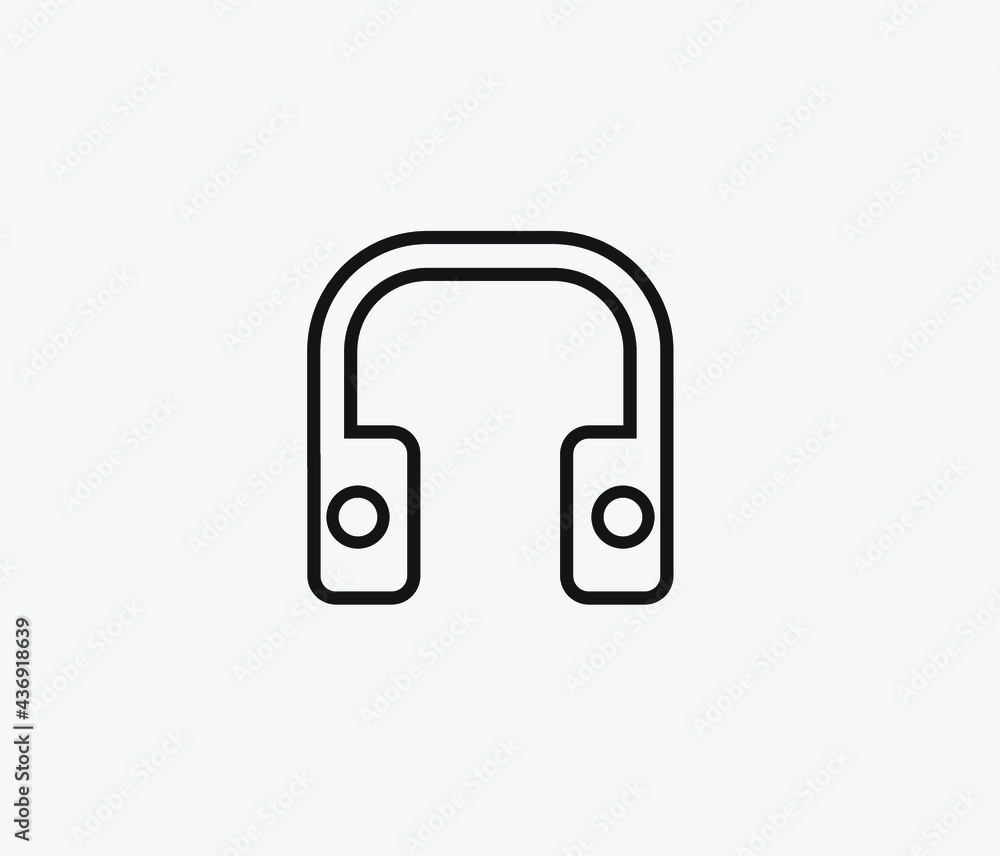 Aufkleber headphines vector icon. editable stroke. symbol in line art style for design, presentation, website 